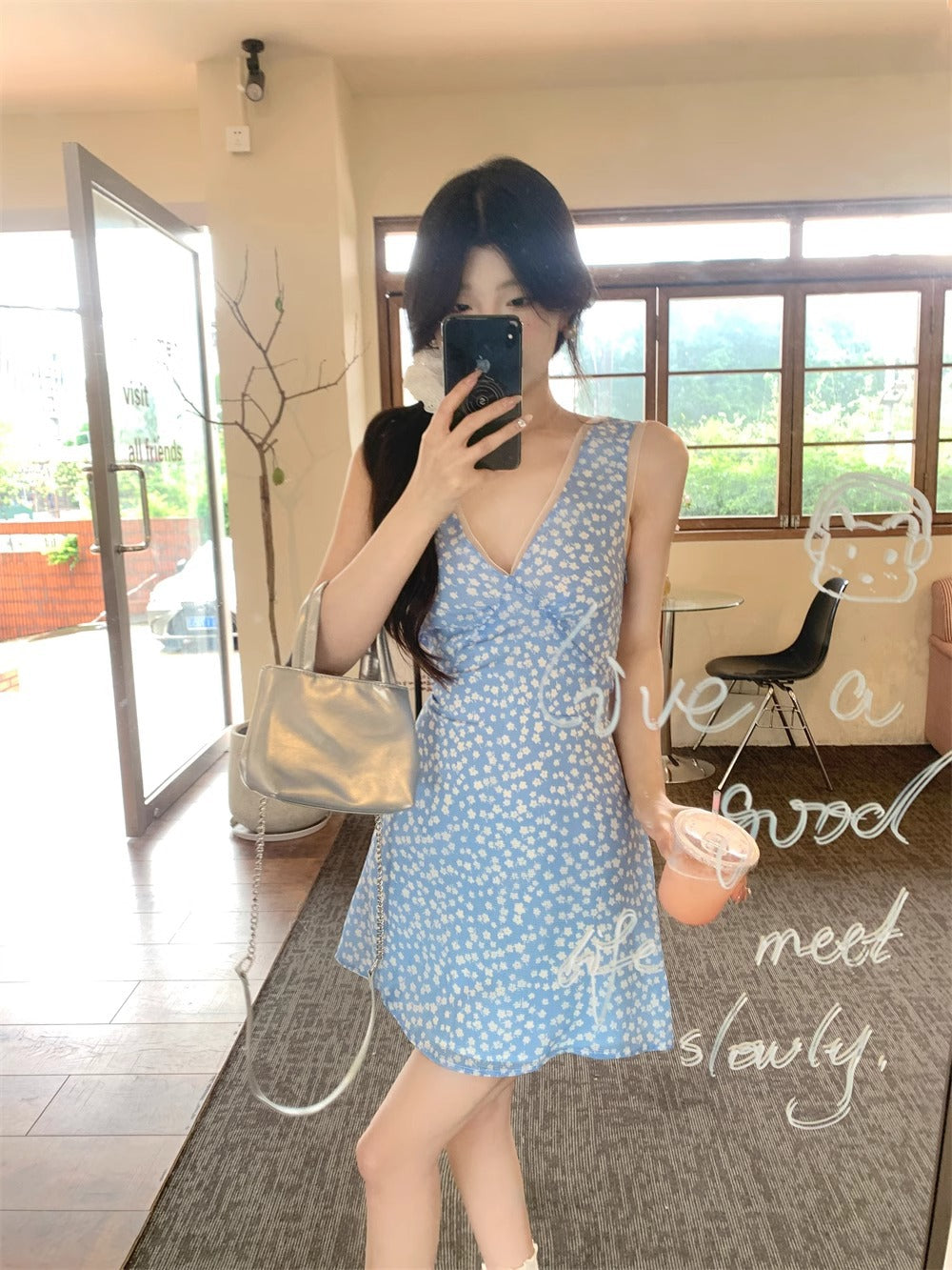 DS006 夏季减龄温柔碎花风连身裙