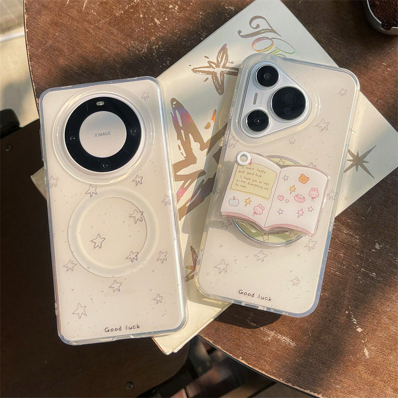 CA016 白色星星镜子磁吸手机壳