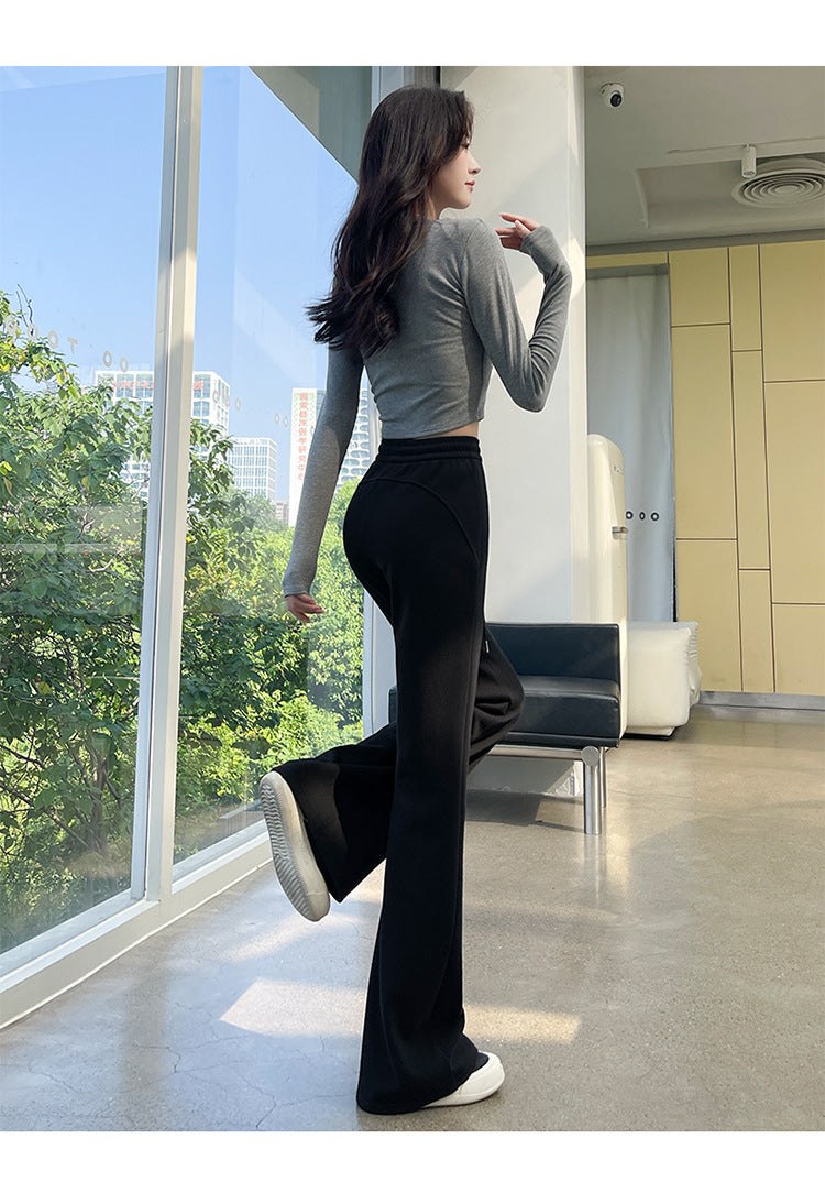 BB011 休闲垂感美式微喇卫裤