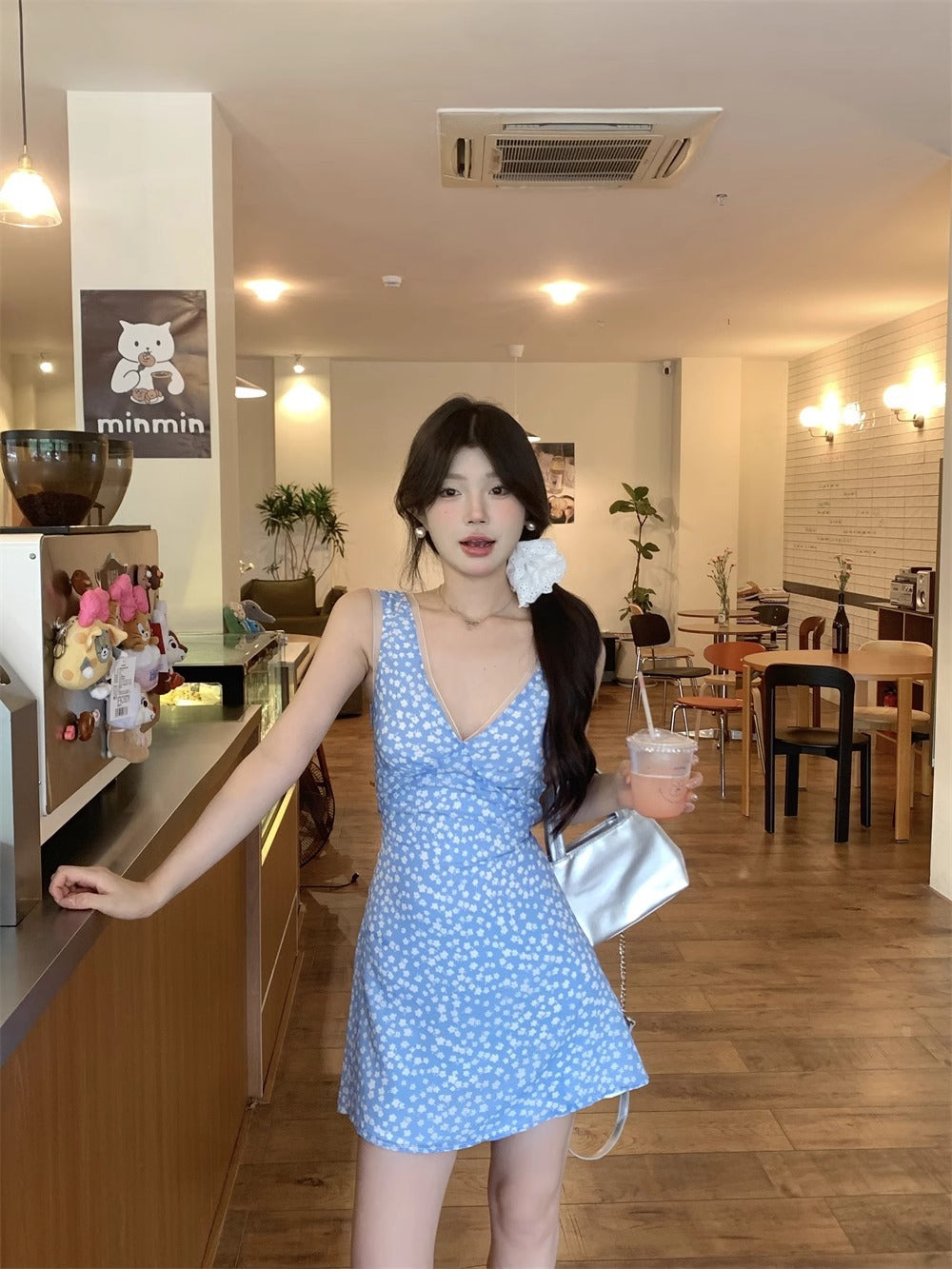 DS006 夏季减龄温柔碎花风连身裙