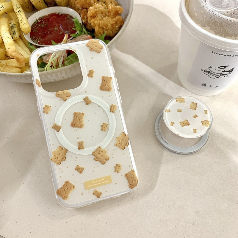 CY063 可爱小熊饼干磁吸手机壳