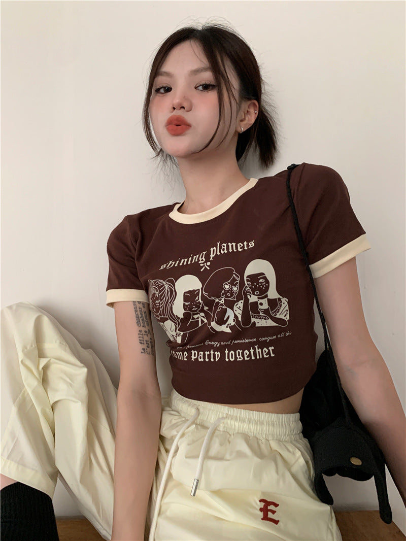 TP093 夏季美式复古印花t恤