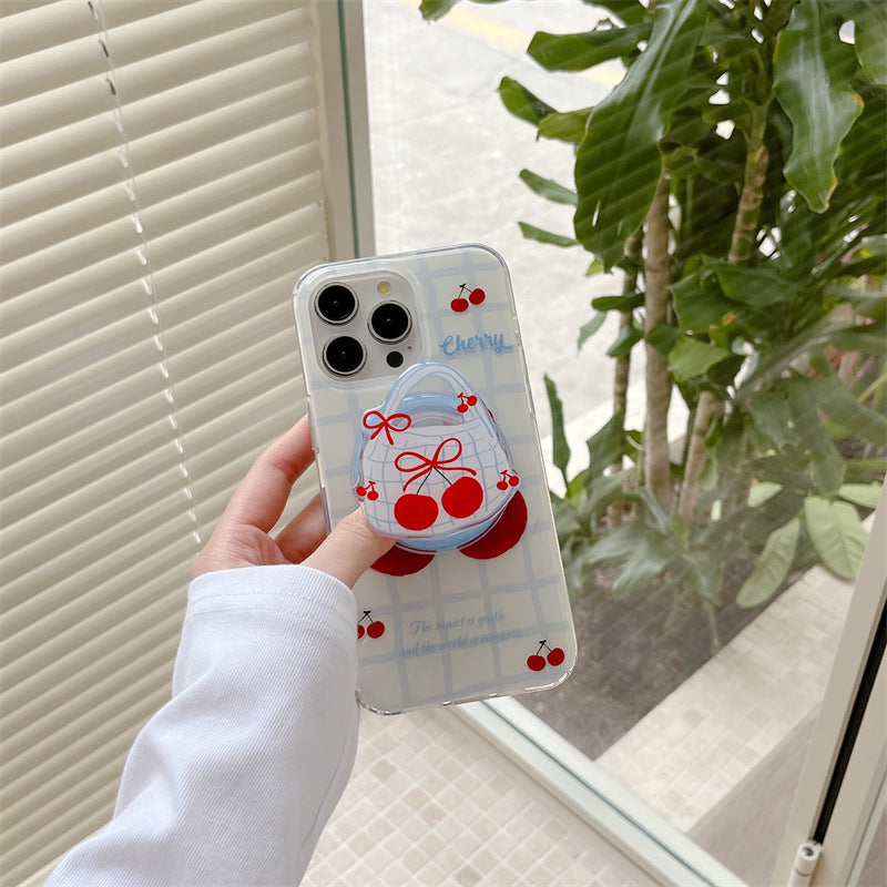 CM015 韩风ins格纹樱桃