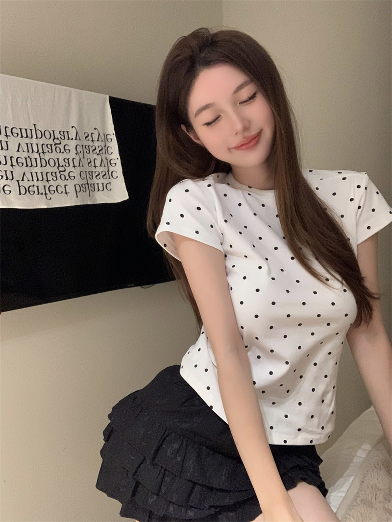 TP043 美式波点正肩修身上衣