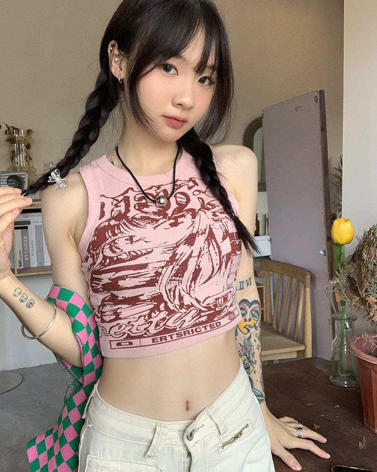 TP091 美式复古工字小背心