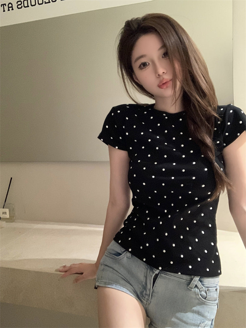 TP043 美式波点正肩修身上衣