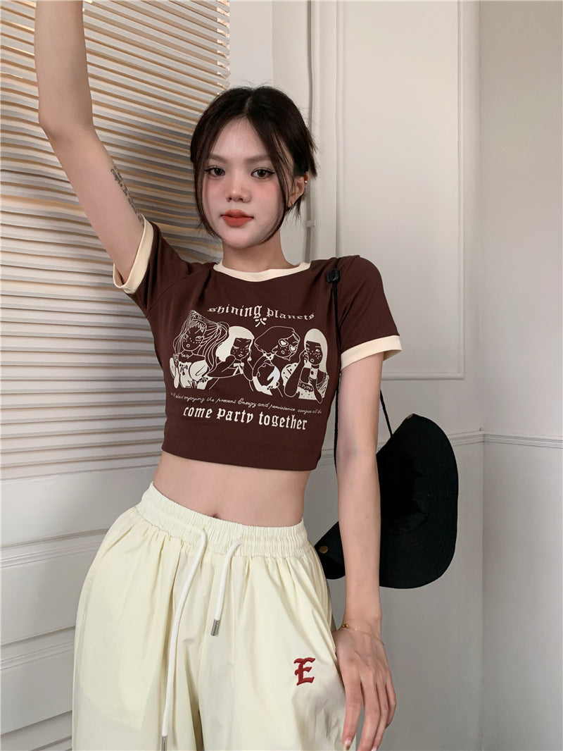 TP093 夏季美式复古印花t恤