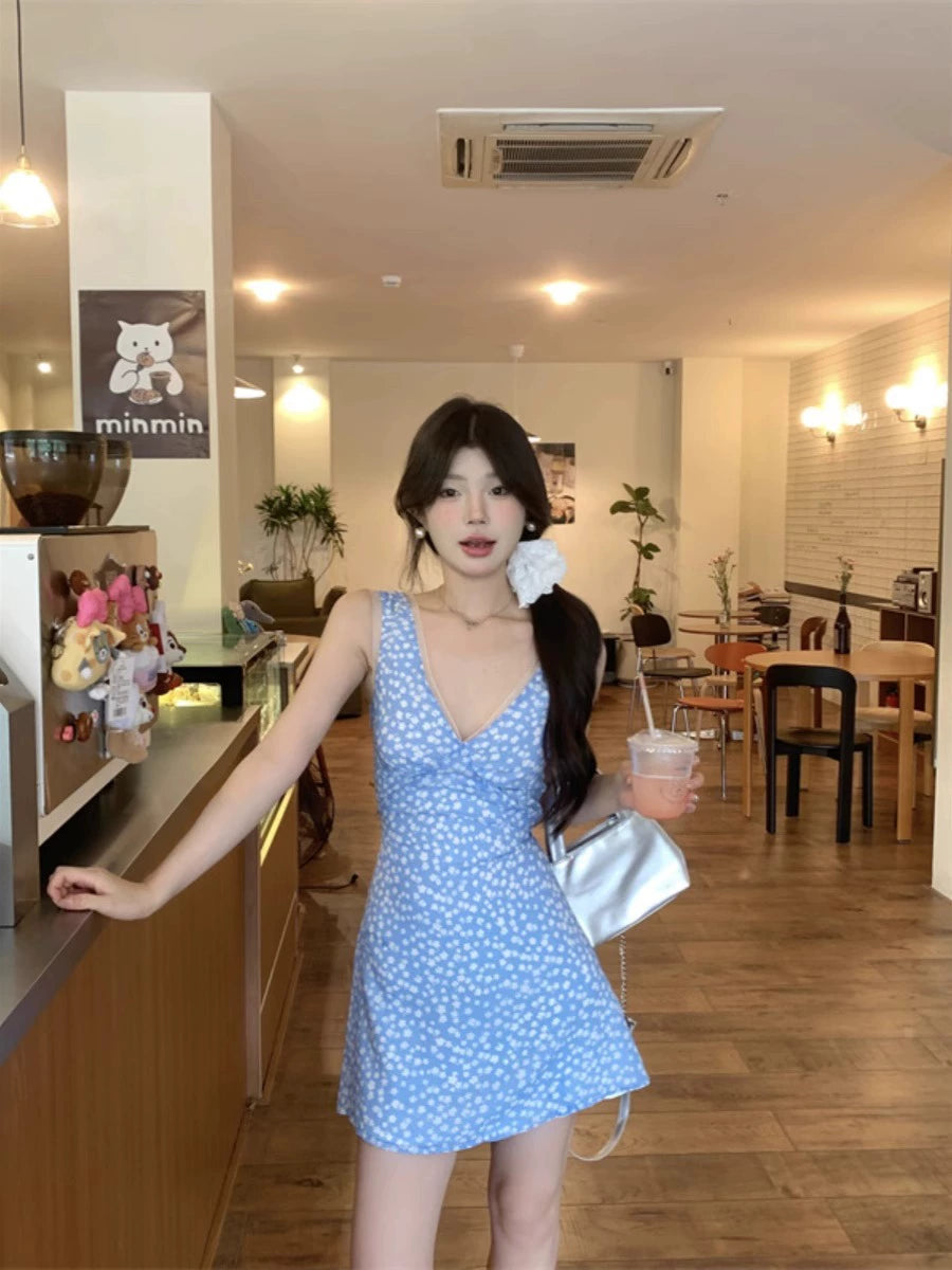 DS006 夏季减龄温柔碎花风连身裙