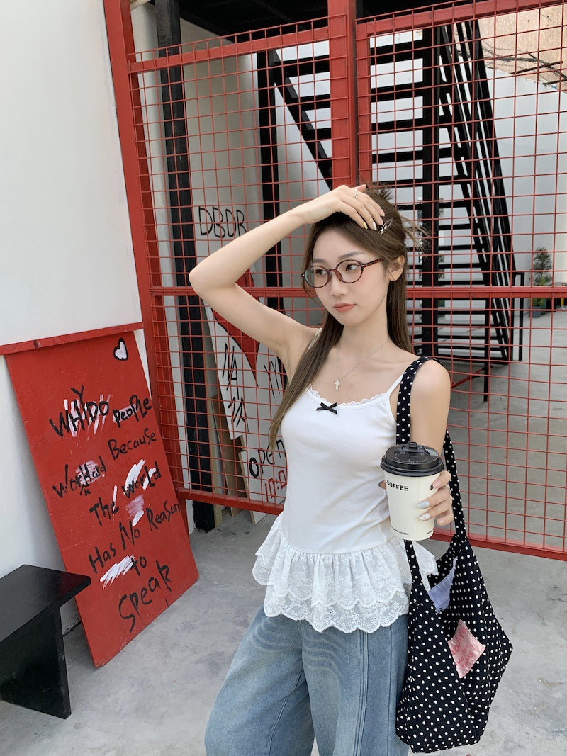 TP026 蕾丝花边下摆叠穿内搭