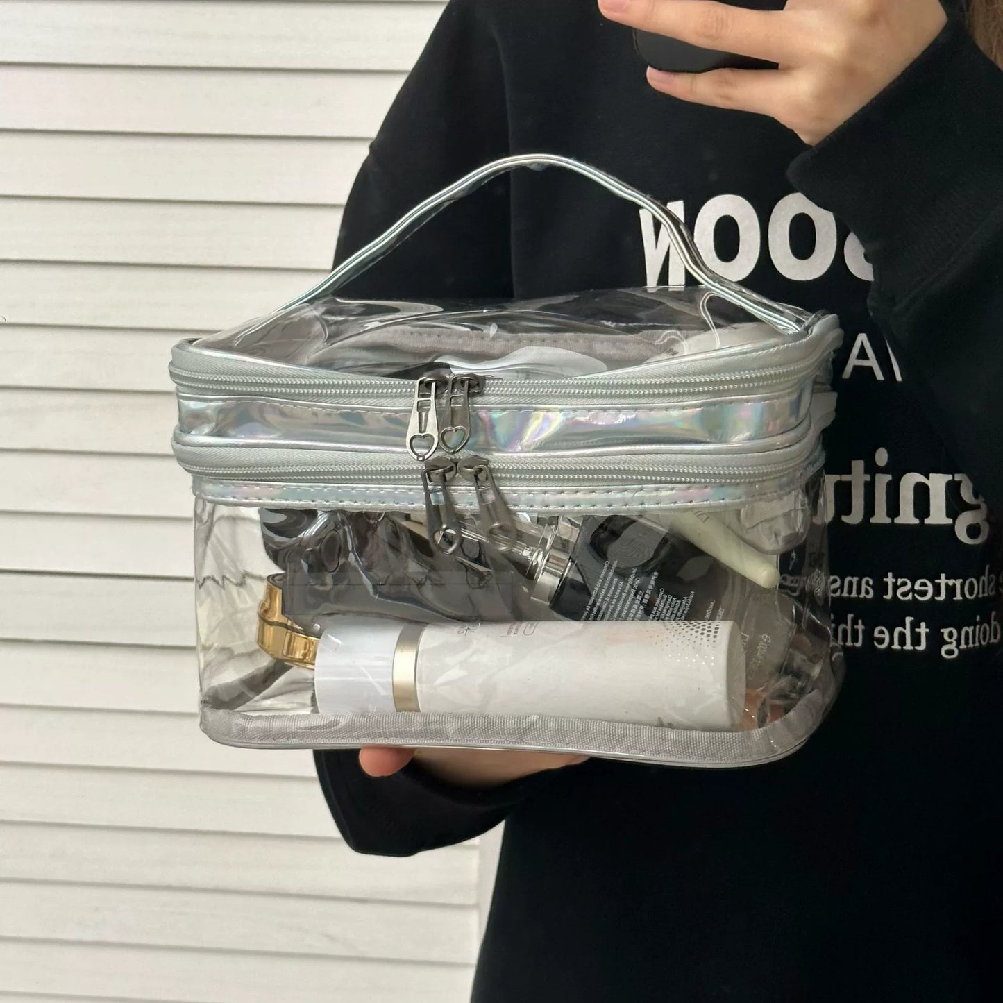 P013 镭射透明防水化妆包