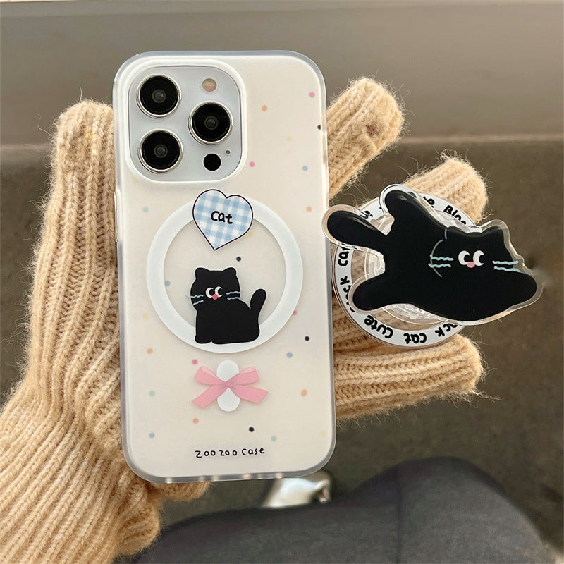 CA018 (12-15系列)蝴蝶结波点小黑猫