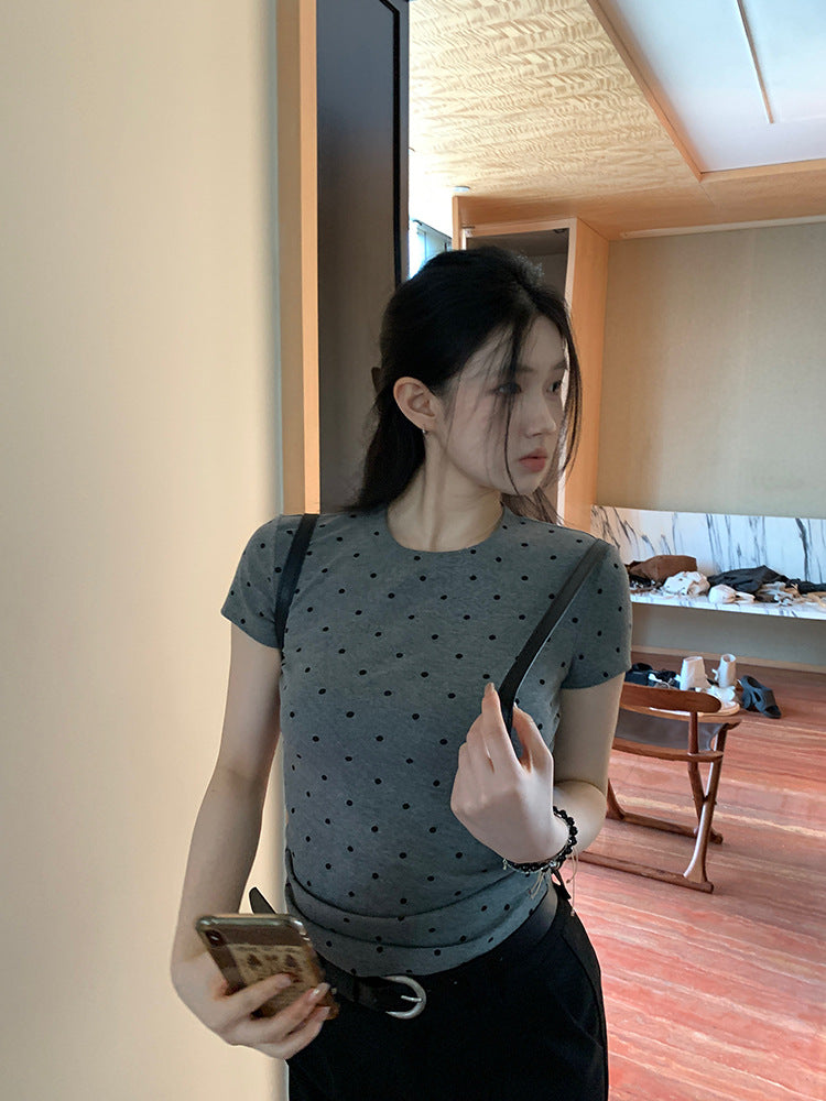 TP043 美式波点正肩修身上衣