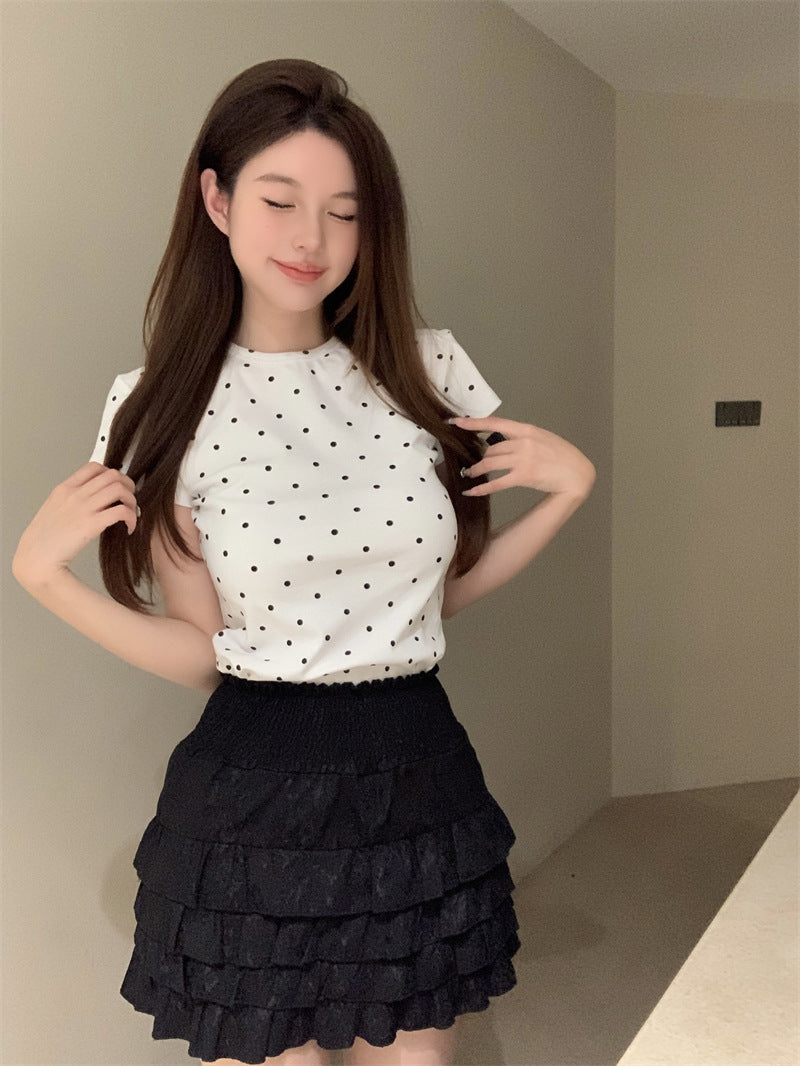TP043 美式波点正肩修身上衣