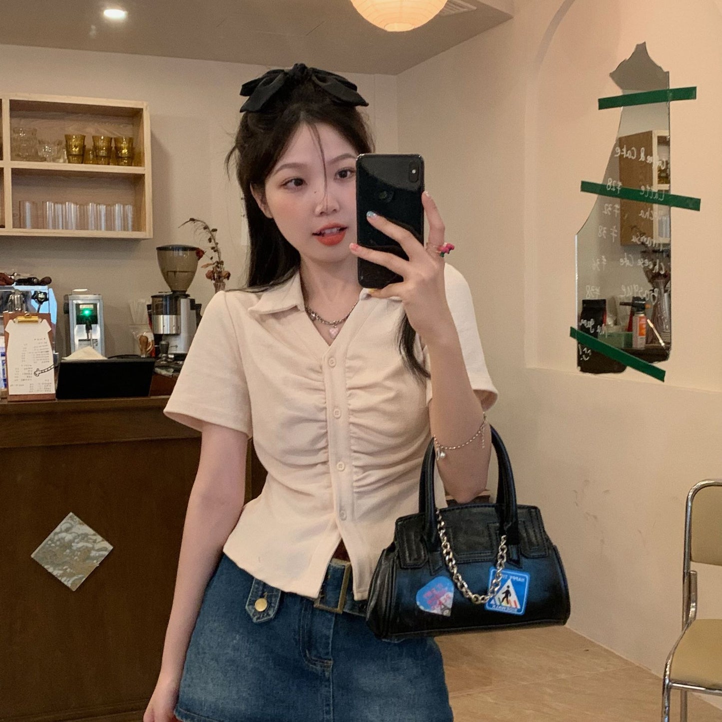 TP050 美式辣妹修身显瘦Polo领T恤