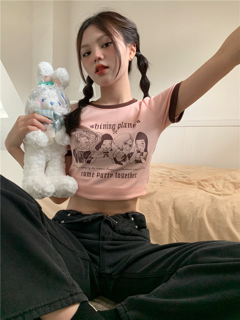 TP093 夏季美式复古印花t恤