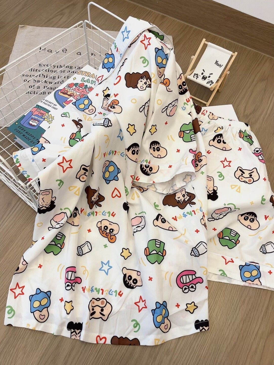 SW032 牛奶丝蜡笔小新睡衣套装