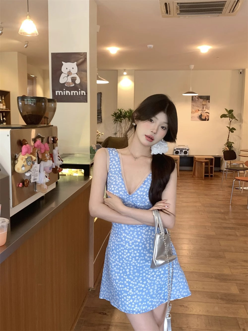 DS006 夏季减龄温柔碎花风连身裙