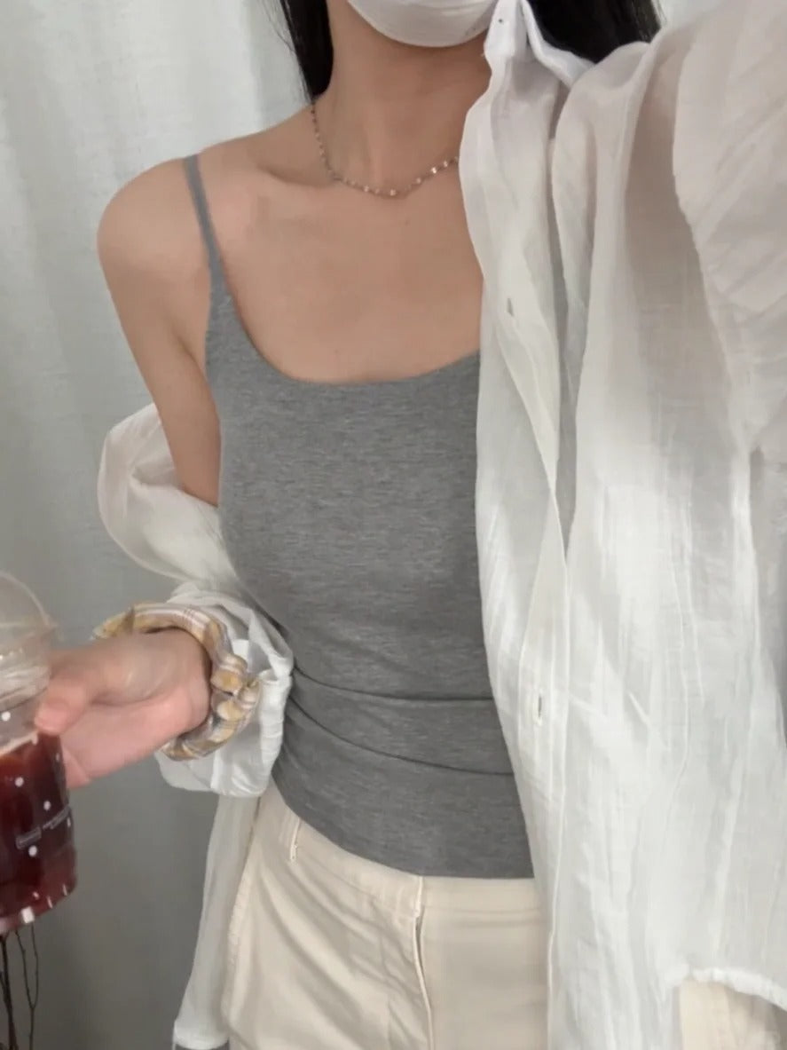 TB004 带胸垫可调节吊带背心