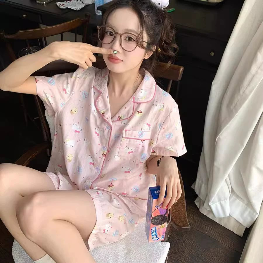 SW010 Ins可爱睡衣套装