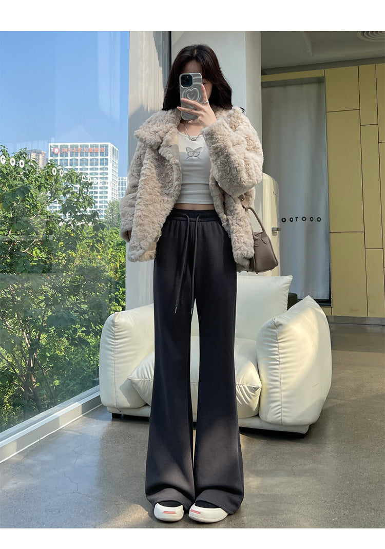 BB011 休闲垂感美式微喇卫裤