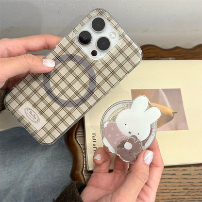 CY062 秋冬格纹米菲兔磁吸手机壳