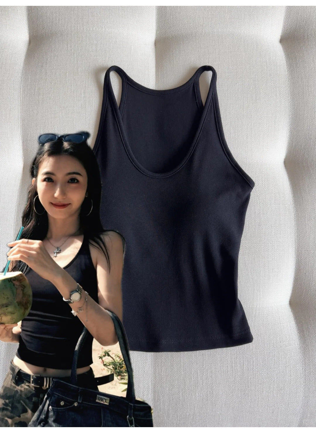 TB008 挂脖U领带胸垫背心