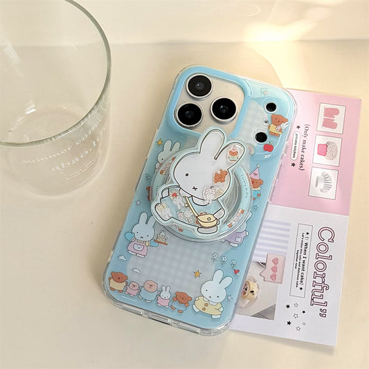 CY055 蓝色围边米菲兔磁吸手机壳