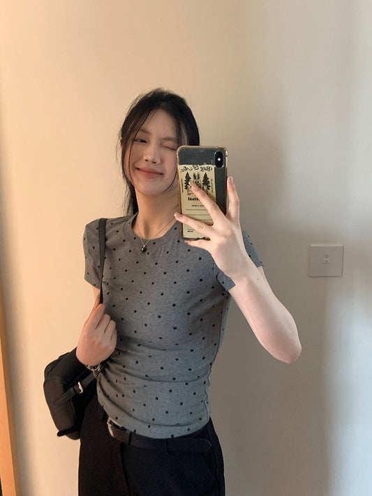 TP043 美式波点正肩修身上衣