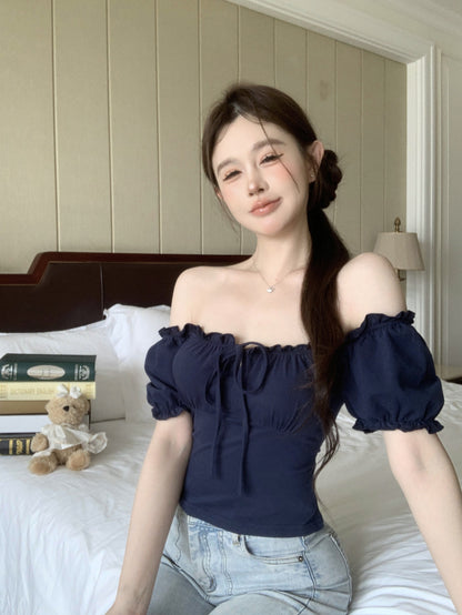 TP039 美式复古方领短袖上衣
