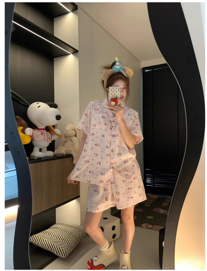 SW012 Ins云朵棉短袖套装