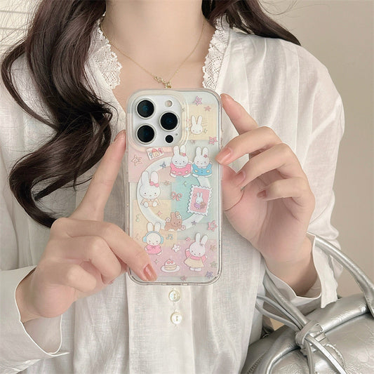 CY054 米菲兔花朵磁吸手机壳