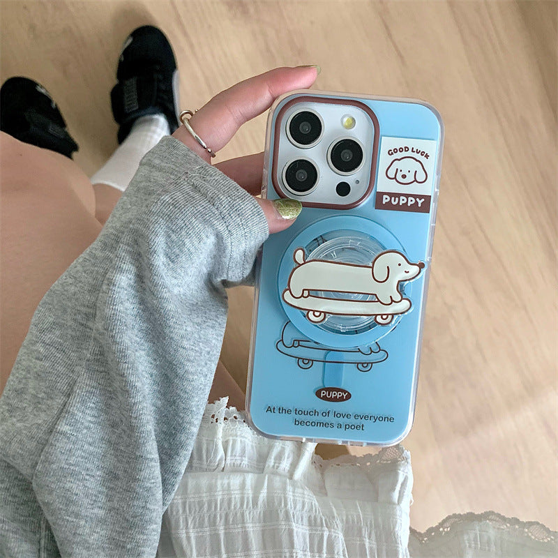 CY083 滑板腊肠狗磁吸手机壳