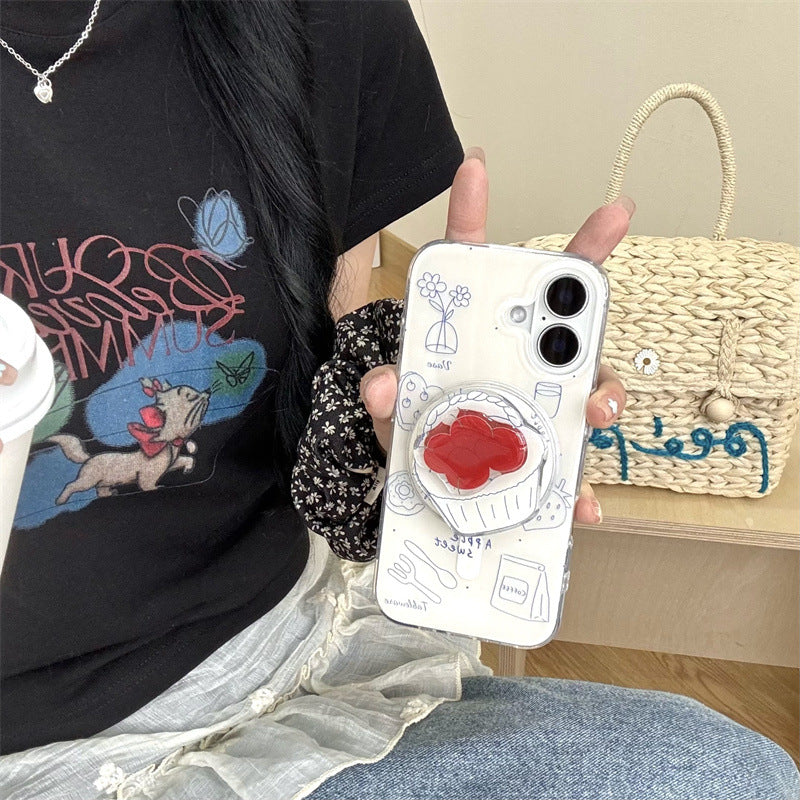 CC011 蓝色简约线条苹果磁吸手机壳