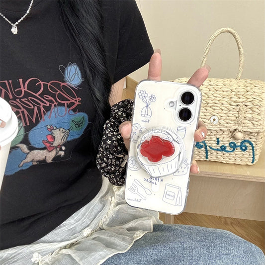CC011 蓝色简约线条苹果磁吸手机壳