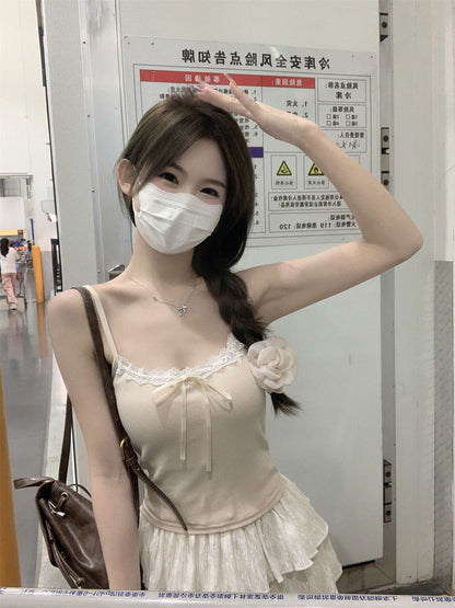 TB012 带胸垫吊带女蕾丝花边吊带