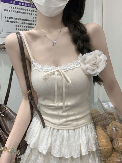 TB012 带胸垫吊带女蕾丝花边吊带
