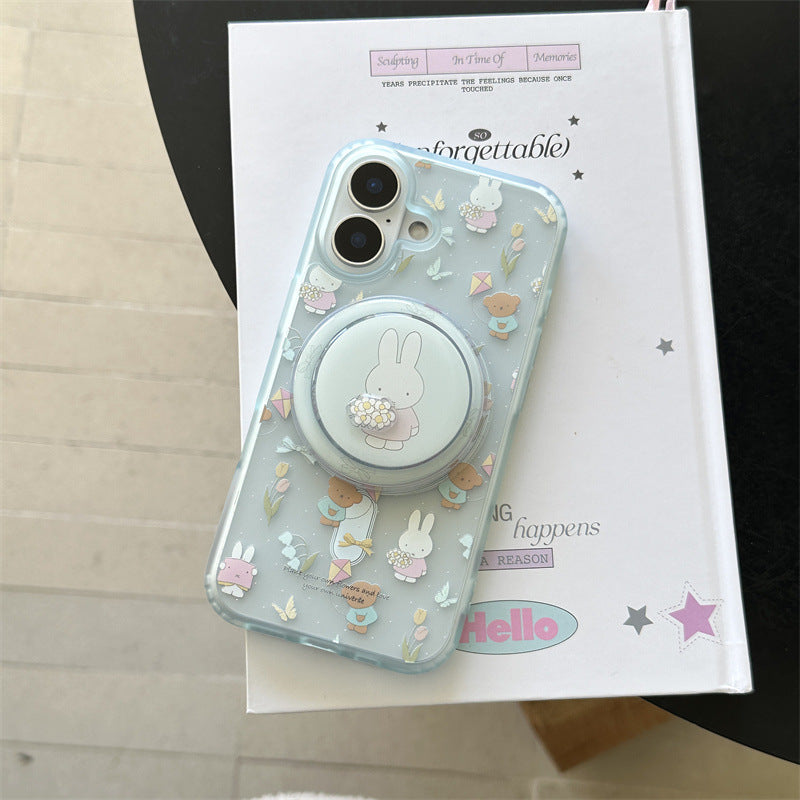 CC010 可爱鲜花小兔磁吸手机壳