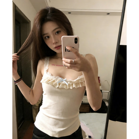 TB025 蕾丝边拼接纯欲吊带