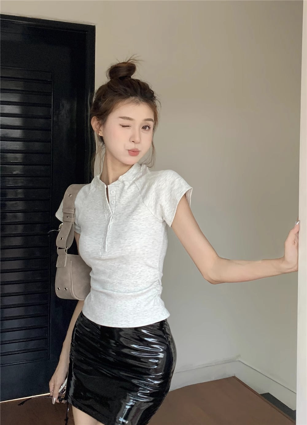 TP115 Ins百搭立领上衣