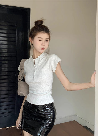 TP115 Ins百搭立领上衣