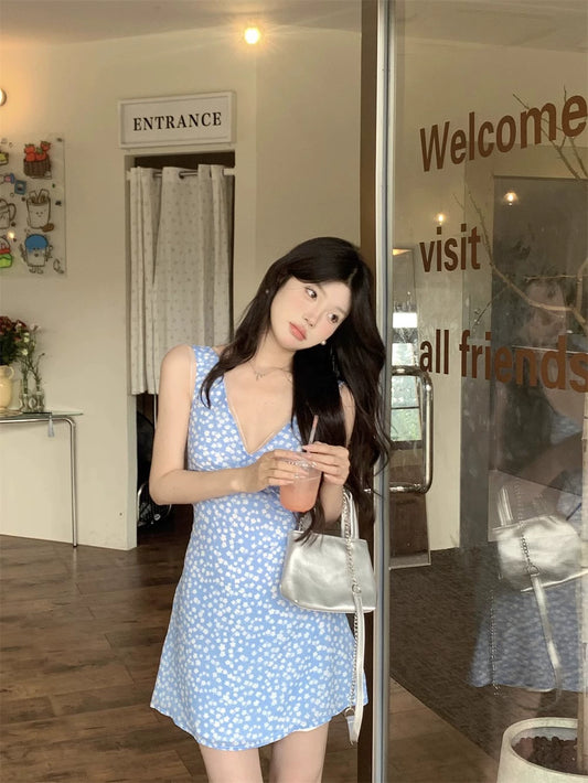DS006 夏季减龄温柔碎花风连身裙