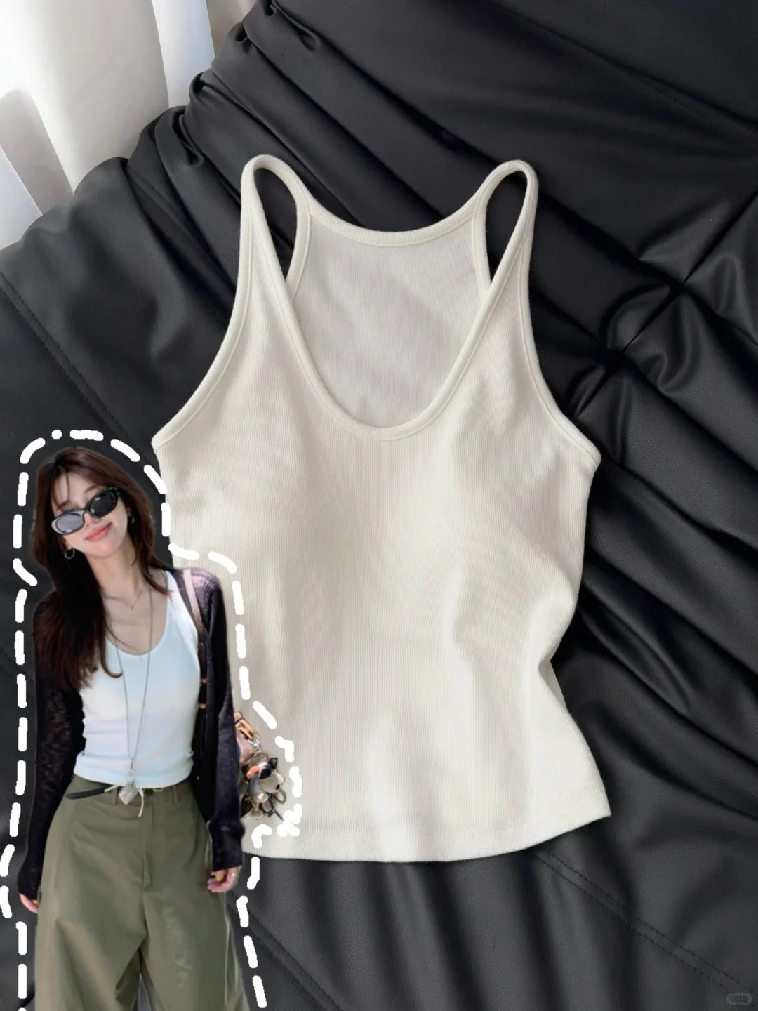 TB008 挂脖U领带胸垫背心