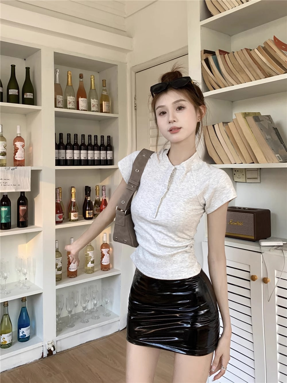 TP115 Ins百搭立领上衣