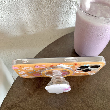 CA026 可爱花花小兔磁吸手机壳