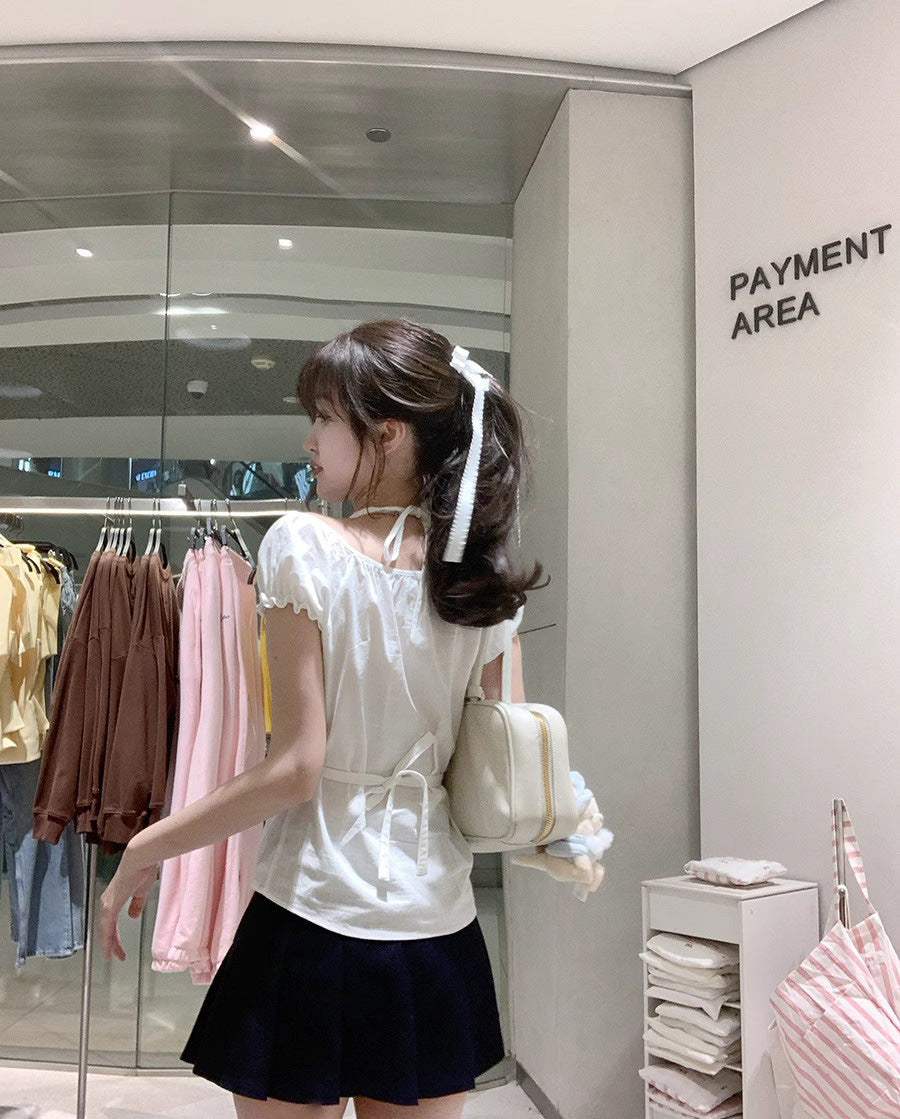 TP111 挂脖系带设计短袖T恤