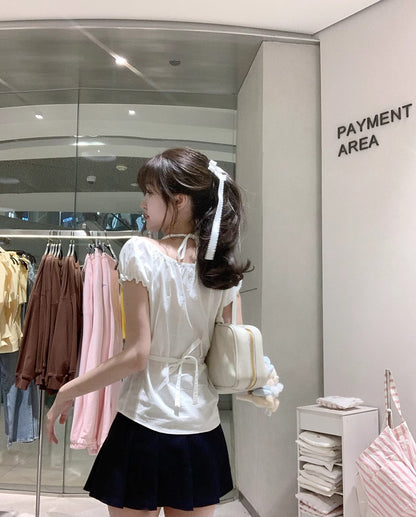 TP111 挂脖系带设计短袖T恤