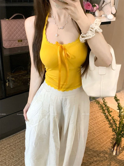 TB017 挂脖蕾丝吊带小背心