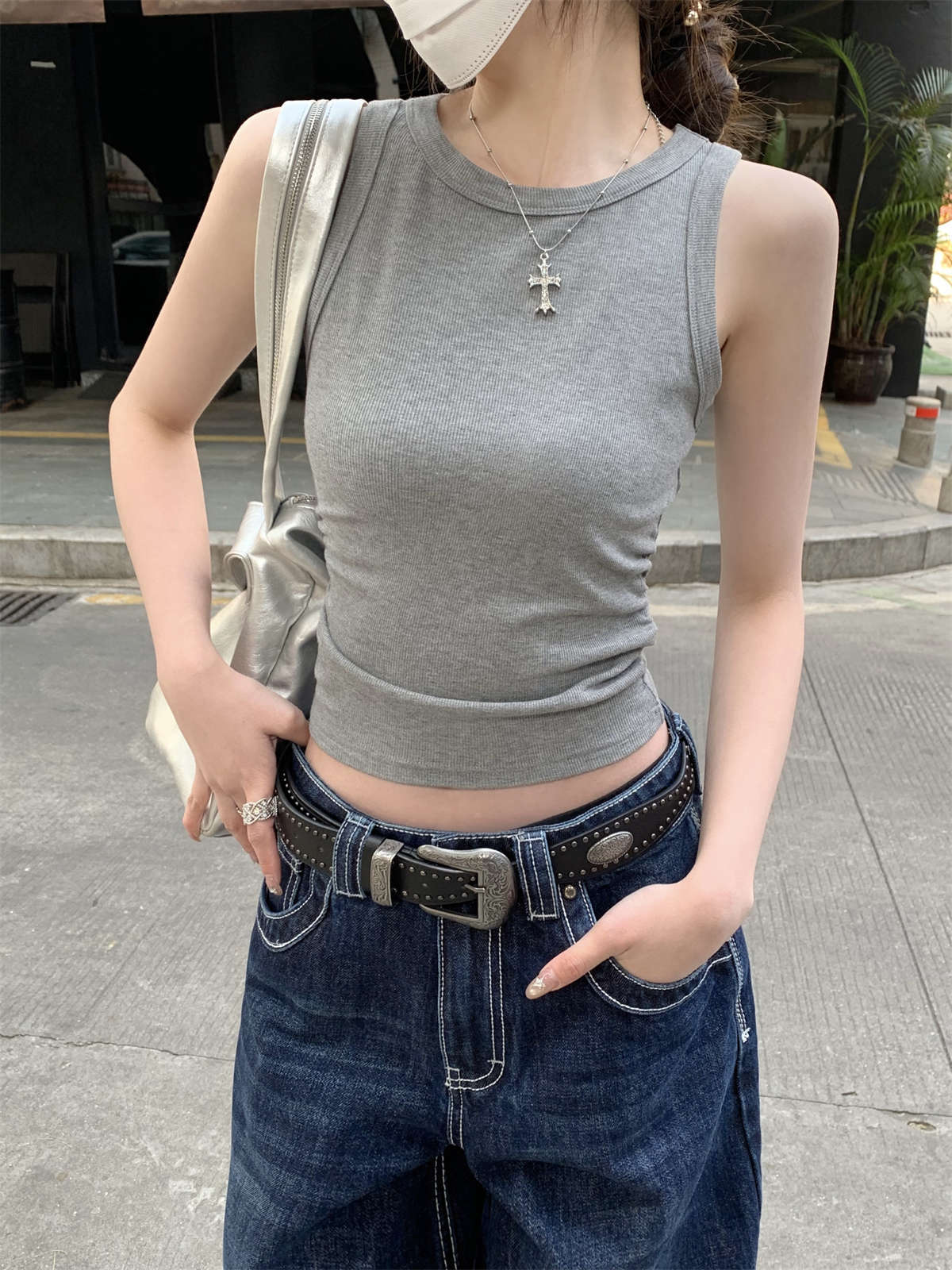 TB002 无袖外穿辣妹风背心