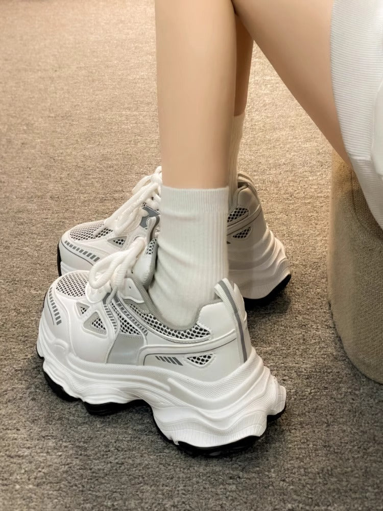 HS002 厚底增高网面透气老爹鞋