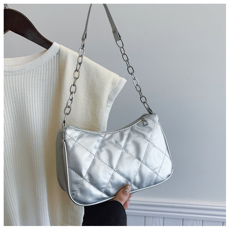 AB004 菱格绣线链条包